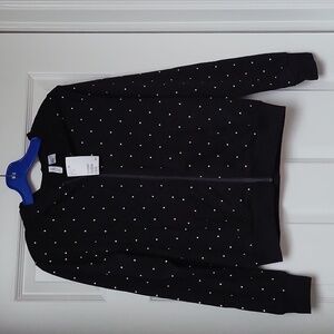 H&M Black and White Polka Dot Hoodie Size Small, NWT